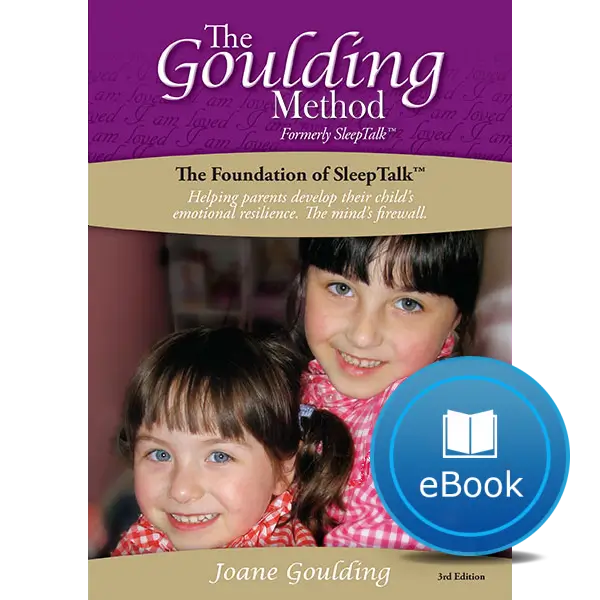 two happy young girls wearing checked shirts on Goulding Method book cover of bright pink and gold and with ebook logo